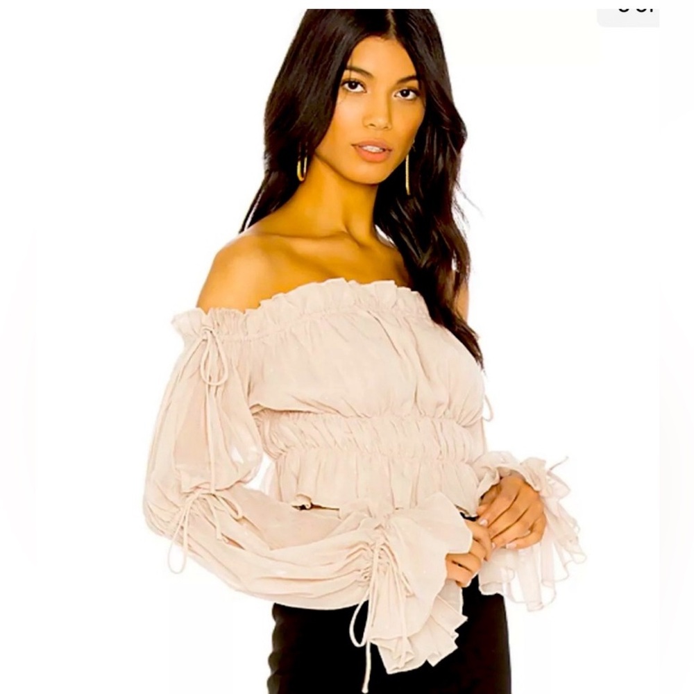 Chrissy teigen x revolve off the shoulder puffy top